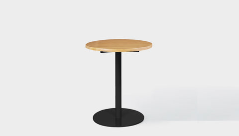 reddie-raw round 60dia x 75H *cm / Solid Reclaimed Wood Teak~Oak / Metal~Black Bob Pedestal Cafe & Bar Table (2 heights)
