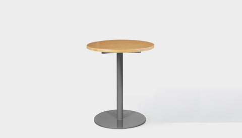 reddie-raw round 60dia x 75H *cm / Solid Reclaimed Wood Teak~Oak / Metal~Grey Bob Pedestal Cafe & Bar Table (2 heights)