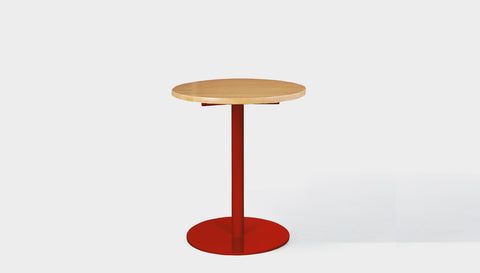 reddie-raw round 60dia x 75H *cm / Solid Reclaimed Wood Teak~Oak / Metal~Red Bob Pedestal Cafe & Bar Table (2 heights)