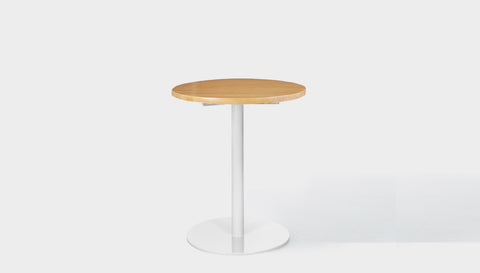 reddie-raw round 60dia x 75H *cm / Solid Reclaimed Wood Teak~Oak / Metal~White Bob Pedestal Cafe & Bar Table (2 heights)