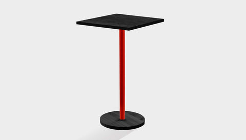 reddie-raw cafe & bar pedestal table 60dia x 100H *cm / Solid Reclaimed Wood Teak~Black / Metal~Red Bob Pedestal Square Cafe & Bar Table (2 heights)