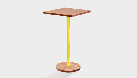 reddie-raw cafe & bar pedestal table 60dia x 100H *cm / Solid Reclaimed Wood Teak~Natural / Metal~Yellow Bob Pedestal Square Cafe & Bar Table (2 heights)