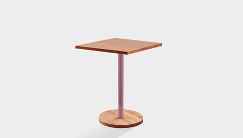 reddie-raw cafe & bar pedestal table 60dia x 75H *cm / Solid Reclaimed Wood Teak~Natural / Metal~Pink Bob Pedestal Square Cafe & Bar Table (2 heights)