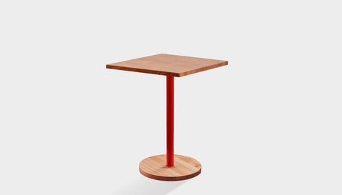 reddie-raw cafe & bar pedestal table 60dia x 75H *cm / Solid Reclaimed Wood Teak~Natural / Metal~Red Bob Pedestal Square Cafe & Bar Table (2 heights)