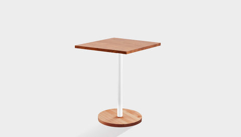 reddie-raw cafe & bar pedestal table 60dia x 75H *cm / Solid Reclaimed Wood Teak~Natural / Metal~White Bob Pedestal Square Cafe & Bar Table (2 heights)