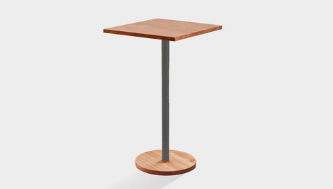 reddie-raw cafe & bar pedestal table 60 x 60 x 100H *cm / Solid Reclaimed Wood Teak~Natural / Metal~Grey Bob Pedestal Square Cafe & Bar Table  Square (2 heights)