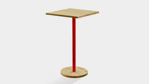 reddie-raw cafe & bar pedestal table 60 x 60 x 100H *cm / Solid Reclaimed Wood Teak~Oak / Metal~Red Bob Pedestal Square Cafe & Bar Table  Square (2 heights)