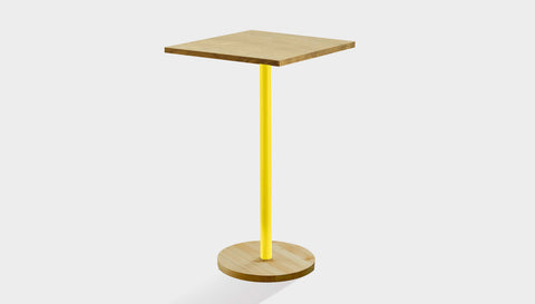 reddie-raw cafe & bar pedestal table 60 x 60 x 100H *cm / Solid Reclaimed Wood Teak~Oak / Metal~Yellow Bob Pedestal Square Cafe & Bar Table  Square (2 heights)