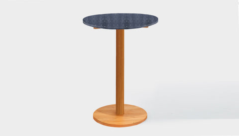 reddie-raw round 60 dia x 100H *cm / Recycled Bottle Tops~Coal / Solid Reclaimed Wood Teak~Natural Bob Pedestal Table Cafe & Bar Table- Recycled Bottle Tops (2 heights)