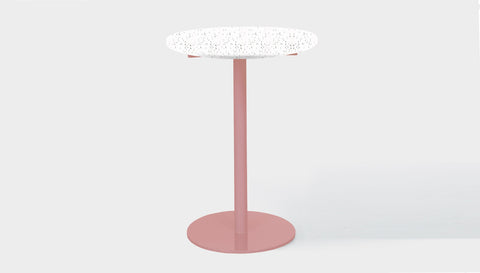reddie-raw round 60 dia x 100H *cm / Recycled Bottle Tops~Dalmation / Metal~Pink Bob Pedestal Table Cafe & Bar Table- Recycled Bottle Tops (2 heights)