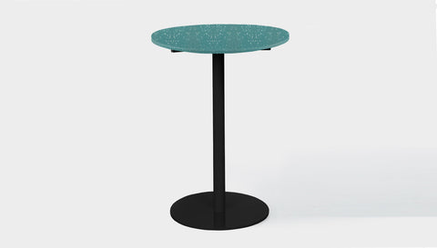 reddie-raw round 60 dia x 100H *cm / Recycled Bottle Tops~Forest / Metal~Black Bob Pedestal Table Cafe & Bar Table- Recycled Bottle Tops (2 heights)