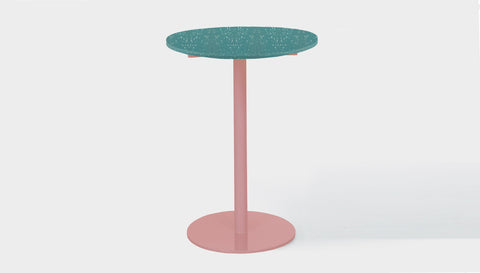 reddie-raw round 60 dia x 100H *cm / Recycled Bottle Tops~Forest / Metal~Pink Bob Pedestal Table Cafe & Bar Table- Recycled Bottle Tops (2 heights)