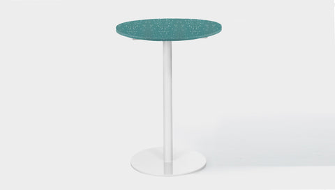 reddie-raw round 60 dia x 100H *cm / Recycled Bottle Tops~Forest / Metal~White Bob Pedestal Table Cafe & Bar Table- Recycled Bottle Tops (2 heights)