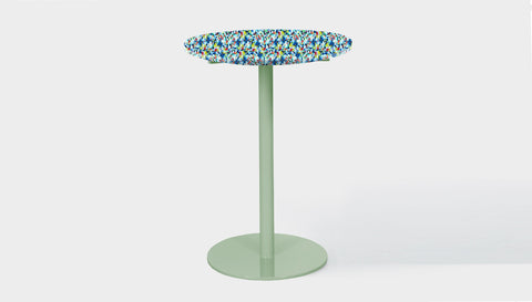 reddie-raw round 60 dia x 100H *cm / Recycled Bottle Tops~Freckles / Metal~Mint Bob Pedestal Table Cafe & Bar Table- Recycled Bottle Tops (2 heights)