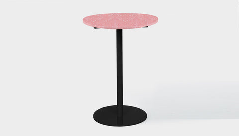 reddie-raw round 60 dia x 100H *cm / Recycled Bottle Tops~Peach / Metal~Black Bob Pedestal Table Cafe & Bar Table- Recycled Bottle Tops (2 heights)