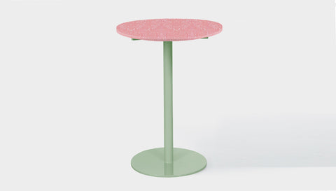 reddie-raw round 60 dia x 100H *cm / Recycled Bottle Tops~Peach / Metal~Mint Bob Pedestal Table Cafe & Bar Table- Recycled Bottle Tops (2 heights)