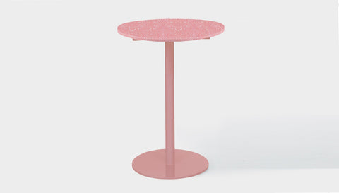 reddie-raw round 60 dia x 100H *cm / Recycled Bottle Tops~Peach / Metal~Pink Bob Pedestal Table Cafe & Bar Table- Recycled Bottle Tops (2 heights)