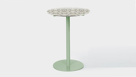 reddie-raw round 60 dia x 100H *cm / Recycled Bottle Tops~Pearl / Metal~Mint Bob Pedestal Table Cafe & Bar Table- Recycled Bottle Tops (2 heights)