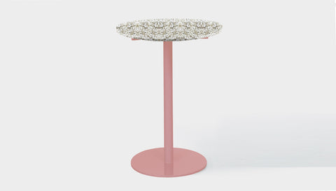 reddie-raw round 60 dia x 100H *cm / Recycled Bottle Tops~Pearl / Metal~Pink Bob Pedestal Table Cafe & Bar Table- Recycled Bottle Tops (2 heights)