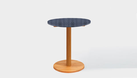 reddie-raw round 60dia x 75H *cm / Recycled Bottle Tops~Coal / Solid Reclaimed Wood Teak~Natural Bob Pedestal Table Cafe & Bar Table- Recycled Bottle Tops (2 heights)