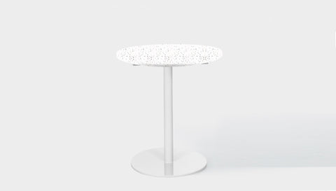 reddie-raw round 60dia x 75H *cm / Recycled Bottle Tops~Dalmation / Metal~White Bob Pedestal Table Cafe & Bar Table- Recycled Bottle Tops (2 heights)