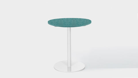 reddie-raw round 60dia x 75H *cm / Recycled Bottle Tops~Forest / Metal~White Bob Pedestal Table Cafe & Bar Table- Recycled Bottle Tops (2 heights)