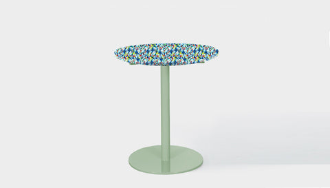 reddie-raw round 60dia x 75H *cm / Recycled Bottle Tops~Freckles / Metal~Mint Bob Pedestal Table Cafe & Bar Table- Recycled Bottle Tops (2 heights)