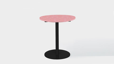 reddie-raw round 60dia x 75H *cm / Recycled Bottle Tops~Peach / Metal~Black Bob Pedestal Table Cafe & Bar Table- Recycled Bottle Tops (2 heights)