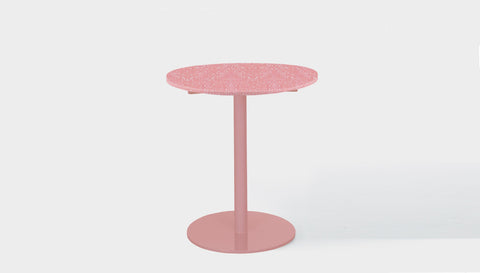 reddie-raw round 60dia x 75H *cm / Recycled Bottle Tops~Peach / Metal~Pink Bob Pedestal Table Cafe & Bar Table- Recycled Bottle Tops (2 heights)
