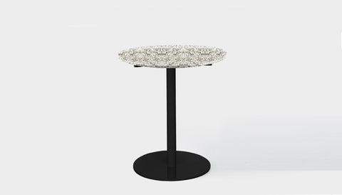 reddie-raw round 60dia x 75H *cm / Recycled Bottle Tops~Pearl / Metal~Black Bob Pedestal Table Cafe & Bar Table- Recycled Bottle Tops (2 heights)