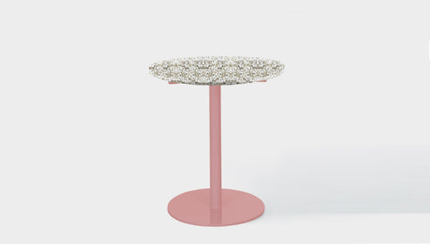 reddie-raw round 60dia x 75H *cm / Recycled Bottle Tops~Pearl / Metal~Pink Bob Pedestal Table Cafe & Bar Table- Recycled Bottle Tops (2 heights)