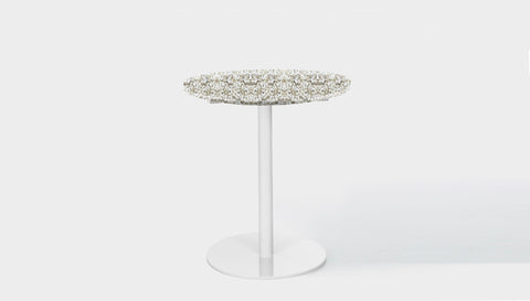 reddie-raw round 60dia x 75H *cm / Recycled Bottle Tops~Pearl / Metal~White Bob Pedestal Table Cafe & Bar Table- Recycled Bottle Tops (2 heights)