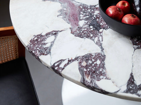 reddie-raw round Bob Pedestal Table - Marble