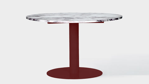 reddie-raw round 60dia x 75H *cm / Stone~Calacatta Viola / Metal~Rust Bob Pedestal Table - Marble