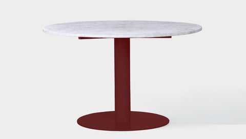 reddie-raw round 60dia x 75H *cm / Stone~White Veined Marble / Metal~Rust Bob Pedestal Table - Marble