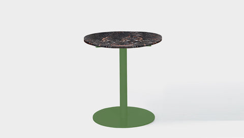 reddie-raw round cafe/bar table 60dia x 100H *cm / Stone~Black Veined Marble / Metal~Green Bob Pedestal Table Marble Cafe & Bar Table (2 heights)