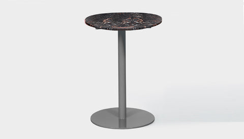 reddie-raw round 60dia x 100H *cm / Stone~Black Veined Marble / Metal~Grey Bob Pedestal Table Marble Cafe & Bar Table (2 heights)