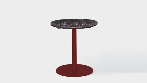 reddie-raw round cafe/bar table 60dia x 100H *cm / Stone~Black Veined Marble / Metal~Rust Bob Pedestal Table Marble Cafe & Bar Table (2 heights)