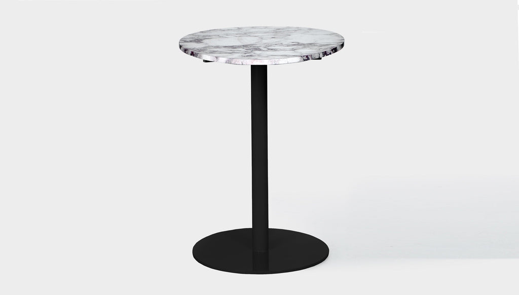 reddie-raw round 60dia x 100H *cm / Stone~Calacatta Viola / Metal~Black Bob Pedestal Table Marble Cafe & Bar Table (2 heights)