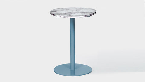 reddie-raw round 60dia x 100H *cm / Stone~Calacatta Viola / Metal~Blue Bob Pedestal Table Marble Cafe & Bar Table (2 heights)
