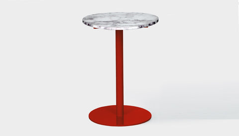 reddie-raw round 60dia x 100H *cm / Stone~Calacatta Viola / Metal~Red Bob Pedestal Table Marble Cafe & Bar Table (2 heights)
