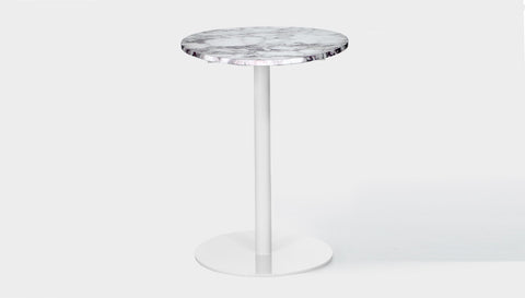 reddie-raw round 60dia x 100H *cm / Stone~Calacatta Viola / Metal~White Bob Pedestal Table Marble Cafe & Bar Table (2 heights)