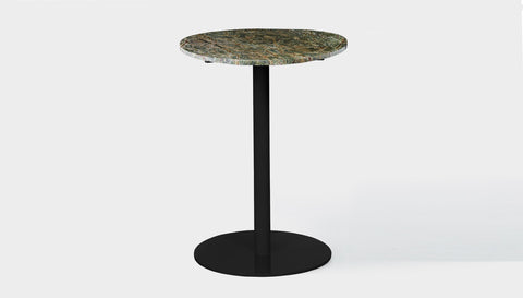 reddie-raw round 60dia x 100H *cm / Stone~Forest Green / Metal~Black Bob Pedestal Table Marble Cafe & Bar Table (2 heights)