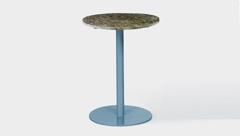 reddie-raw round 60dia x 100H *cm / Stone~Forest Green / Metal~Blue Bob Pedestal Table Marble Cafe & Bar Table (2 heights)