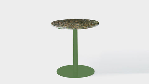 reddie-raw round cafe/bar table 60dia x 100H *cm / Stone~Forest Green / Metal~Green Bob Pedestal Table Marble Cafe & Bar Table (2 heights)