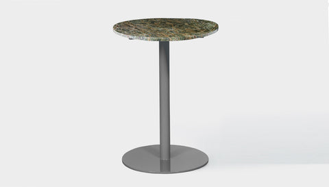 reddie-raw round 60dia x 100H *cm / Stone~Forest Green / Metal~Grey Bob Pedestal Table Marble Cafe & Bar Table (2 heights)