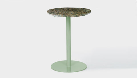 reddie-raw round 60dia x 100H *cm / Stone~Forest Green / Metal~Mint Bob Pedestal Table Marble Cafe & Bar Table (2 heights)