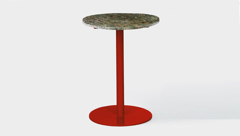 reddie-raw round 60dia x 100H *cm / Stone~Forest Green / Metal~Red Bob Pedestal Table Marble Cafe & Bar Table (2 heights)