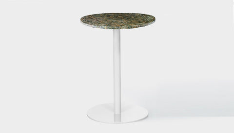 reddie-raw round 60dia x 100H *cm / Stone~Forest Green / Metal~White Bob Pedestal Table Marble Cafe & Bar Table (2 heights)