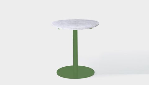 reddie-raw round cafe/bar table 60dia x 100H *cm / Stone~White Veined Marble / Metal~Green Bob Pedestal Table Marble Cafe & Bar Table (2 heights)